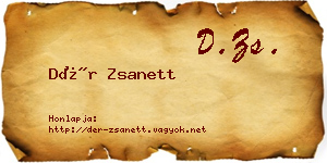 Dér Zsanett névjegykártya