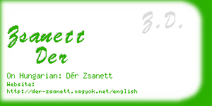 zsanett der business card
